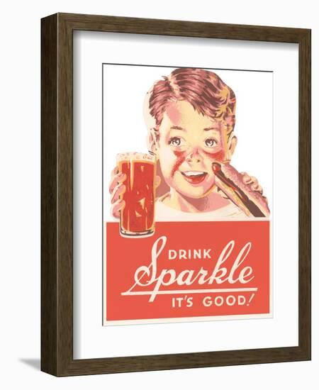 Ad for Sparkle Soft Drink-null-Framed Art Print