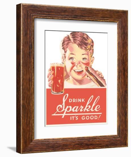 Ad for Sparkle Soft Drink-null-Framed Art Print