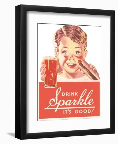 Ad for Sparkle Soft Drink-null-Framed Art Print