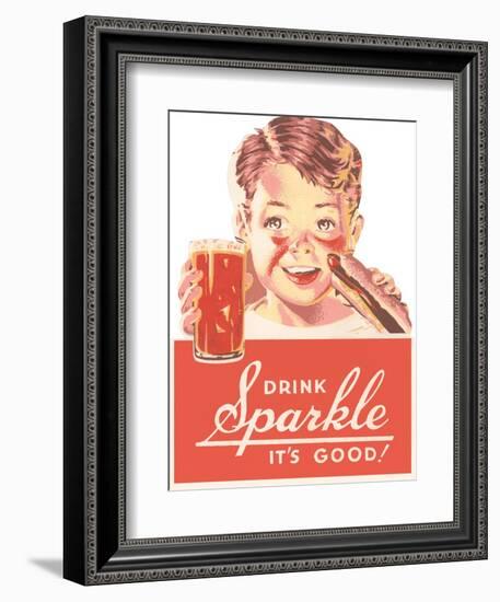 Ad for Sparkle Soft Drink-null-Framed Art Print