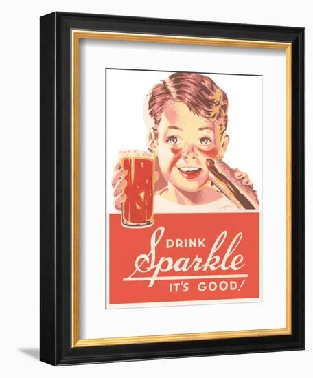 Ad for Sparkle Soft Drink-null-Framed Art Print