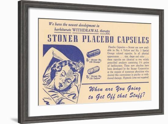 Ad for Stoner Placebo Capsules-null-Framed Giclee Print