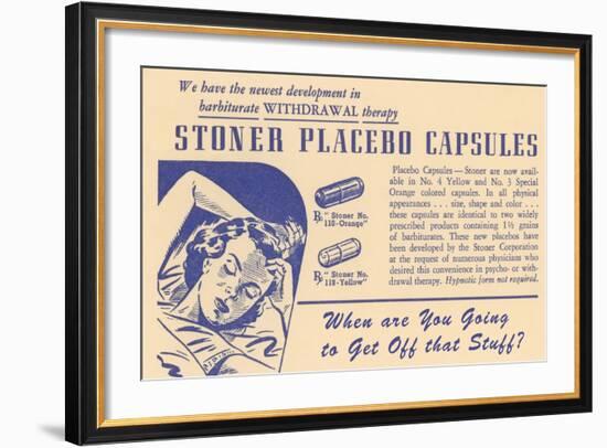 Ad for Stoner Placebo Capsules-null-Framed Giclee Print