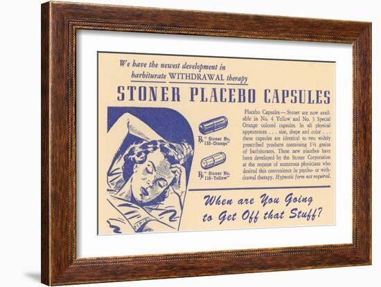 Ad for Stoner Placebo Capsules-null-Framed Giclee Print