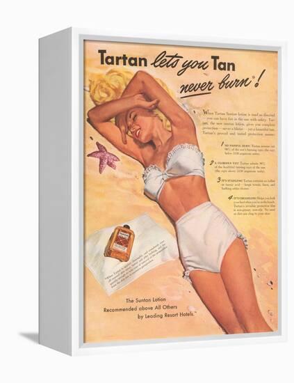 Ad for Sun Tan Lotion-null-Framed Stretched Canvas