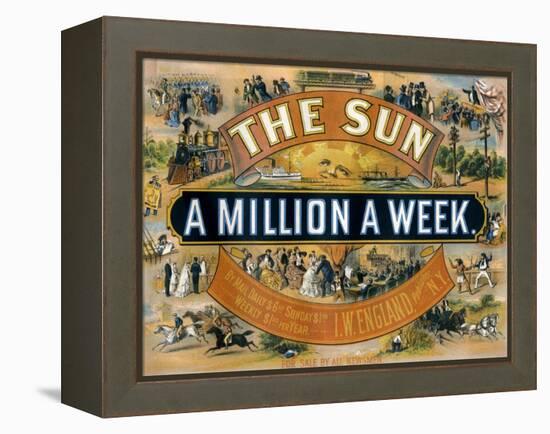 Ad for the New York Sun, a Weekly Newspaper, c.1880-null-Framed Premier Image Canvas