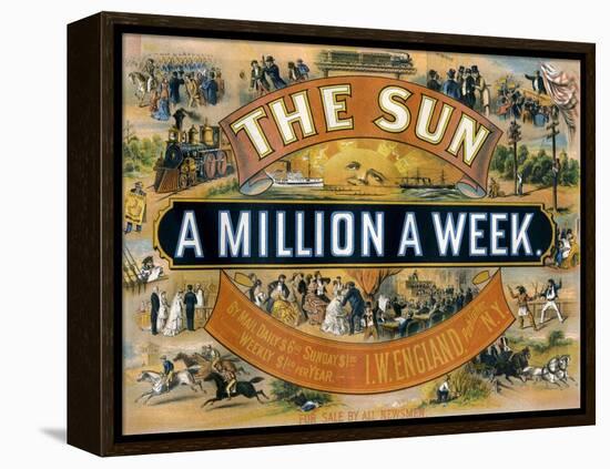 Ad for the New York Sun, a Weekly Newspaper, c.1880-null-Framed Premier Image Canvas