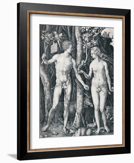 Adam and Eve, 1504-Albrecht Dürer-Framed Giclee Print