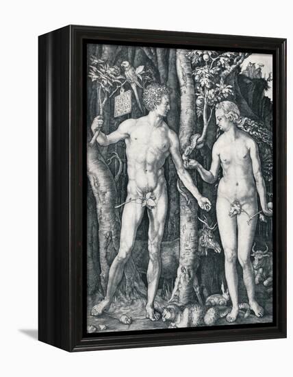 Adam and Eve, 1504-Albrecht Dürer-Framed Premier Image Canvas