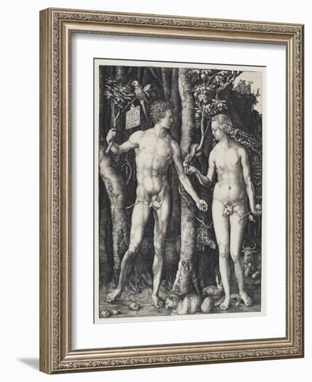 Adam and Eve, 1504-Albrecht Dürer-Framed Giclee Print