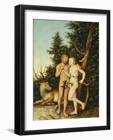 Adam and Eve, 1525-Lucas Cranach the Elder-Framed Giclee Print