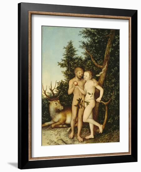 Adam and Eve, 1525-Lucas Cranach the Elder-Framed Giclee Print