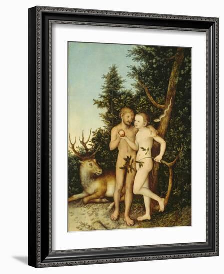 Adam and Eve, 1525-Lucas Cranach the Elder-Framed Giclee Print