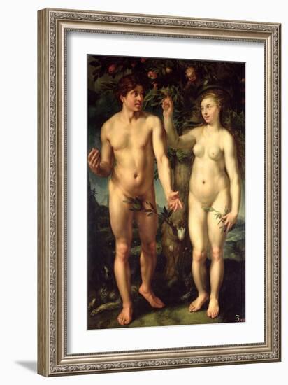 Adam and Eve, 1608-Hendrik Goltzius-Framed Giclee Print