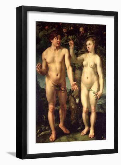 Adam and Eve, 1608-Hendrik Goltzius-Framed Giclee Print