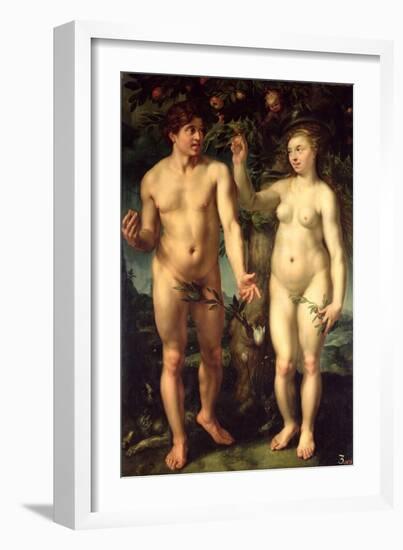 Adam and Eve, 1608-Hendrik Goltzius-Framed Giclee Print