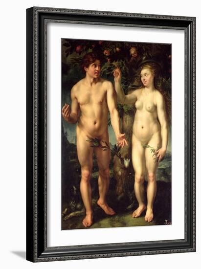 Adam and Eve, 1608-Hendrik Goltzius-Framed Giclee Print