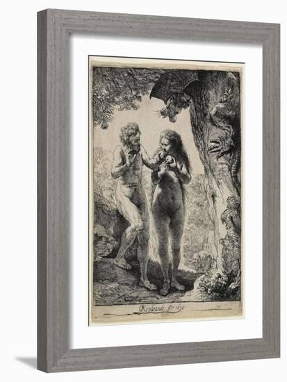 Adam and Eve, 1638-1658-Rembrandt van Rijn-Framed Giclee Print