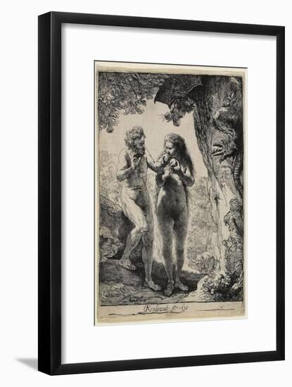 Adam and Eve, 1638-1658-Rembrandt van Rijn-Framed Giclee Print