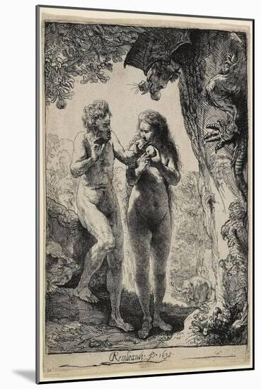 Adam and Eve, 1638-1658-Rembrandt van Rijn-Mounted Giclee Print