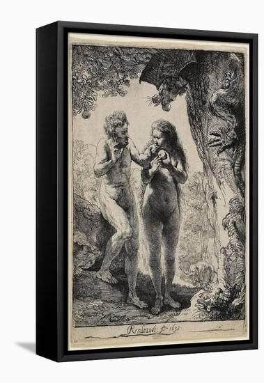 Adam and Eve, 1638-1658-Rembrandt van Rijn-Framed Premier Image Canvas