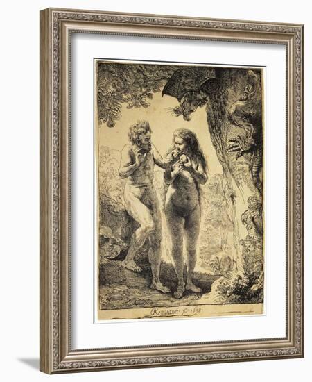 Adam and Eve, 1638-Rembrandt van Rijn-Framed Giclee Print