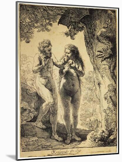 Adam and Eve, 1638-Rembrandt van Rijn-Mounted Giclee Print