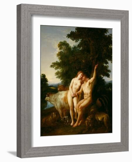 Adam and Eve, 1718 (Oil on Canvas)-Jean Francois de Troy-Framed Giclee Print