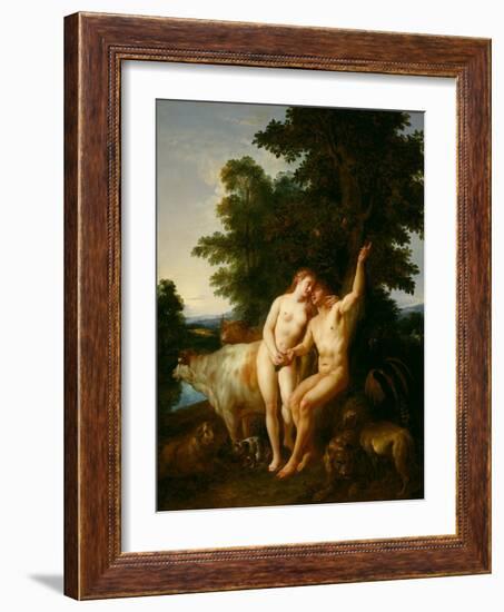 Adam and Eve, 1718 (Oil on Canvas)-Jean Francois de Troy-Framed Giclee Print