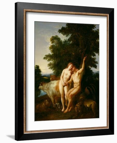 Adam and Eve, 1718 (Oil on Canvas)-Jean Francois de Troy-Framed Giclee Print