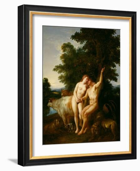 Adam and Eve, 1718 (Oil on Canvas)-Jean Francois de Troy-Framed Giclee Print
