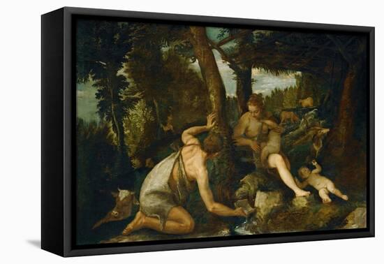 Adam and Eve after the Expulsion from Paradise-Paolo Veronese-Framed Premier Image Canvas