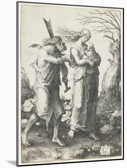 Adam and Eve after their Expulsion from Paradise, 1510-Lucas van Leyden-Mounted Giclee Print