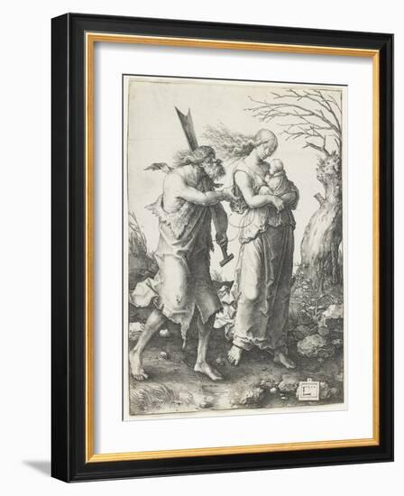 Adam and Eve after their Expulsion from Paradise, 1510-Lucas van Leyden-Framed Giclee Print