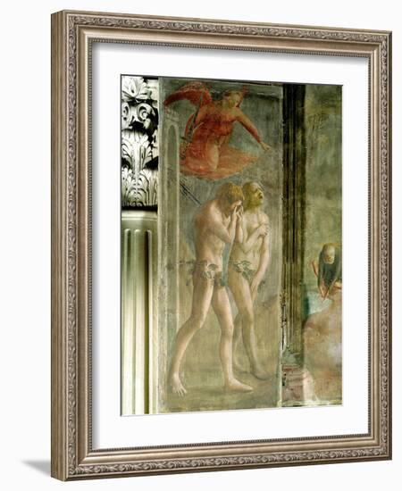 Adam and Eve Banished from Paradise, circa 1427 (Pre-Restoration)-Tommaso Masaccio-Framed Giclee Print