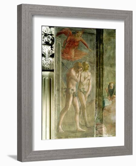 Adam and Eve Banished from Paradise, circa 1427 (Pre-Restoration)-Tommaso Masaccio-Framed Giclee Print