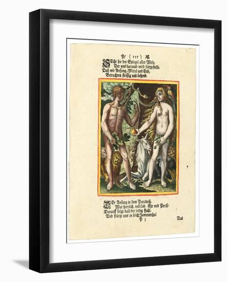 Adam and Eve, C.1700-1725-Matthaus Merian The Elder-Framed Giclee Print