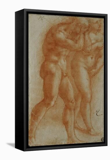 Adam and Eve Chased from Paradise, Copy after Masaccio, Red Chalk-Michelangelo Buonarroti-Framed Premier Image Canvas