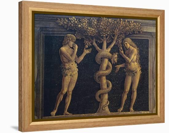 Adam and Eve Committing Original Sin, Detail from Virgin of Victory, 1496-Andrea Mantegna-Framed Premier Image Canvas