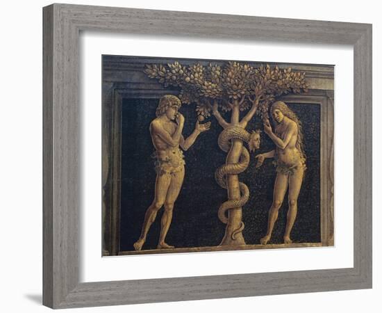 Adam and Eve Committing Original Sin, Detail from Virgin of Victory, 1496-Andrea Mantegna-Framed Giclee Print