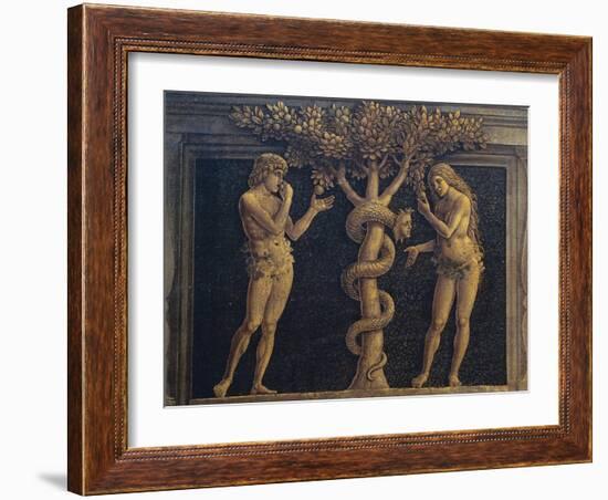 Adam and Eve Committing Original Sin, Detail from Virgin of Victory, 1496-Andrea Mantegna-Framed Giclee Print