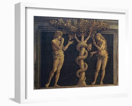 Adam and Eve Committing Original Sin, Detail from Virgin of Victory, 1496-Andrea Mantegna-Framed Giclee Print