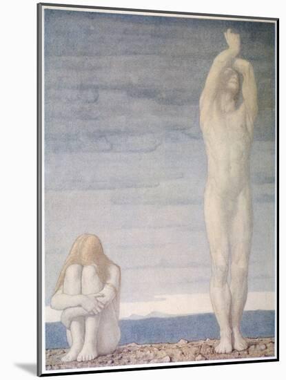 Adam and Eve Despair Learning That They are to be Expelled from Eden-F. Cayley-Mounted Art Print