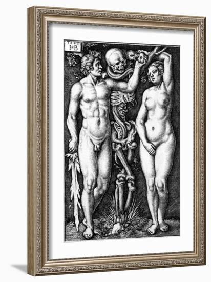 Adam and Eve, Engraved by Hans Sebald Beham, 1543-Barthel Beham-Framed Giclee Print