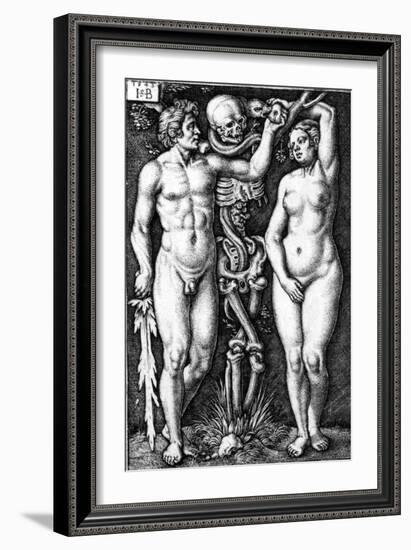 Adam and Eve, Engraved by Hans Sebald Beham, 1543-Barthel Beham-Framed Giclee Print