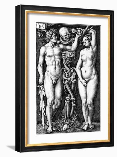 Adam and Eve, Engraved by Hans Sebald Beham, 1543-Barthel Beham-Framed Giclee Print