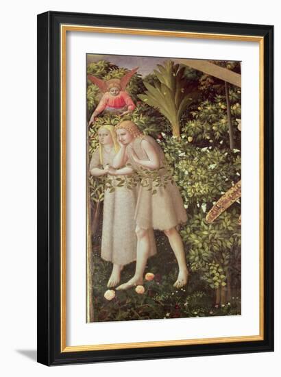 Adam and Eve Expelled from Paradise, Detail from the Annunciation, circa 1430-32-Fra Angelico-Framed Giclee Print