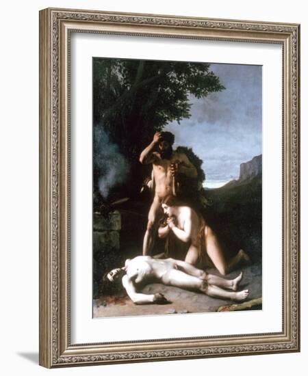 Adam and Eve Finding the Body of Abel, 1858-Jean Jacques Henner-Framed Giclee Print