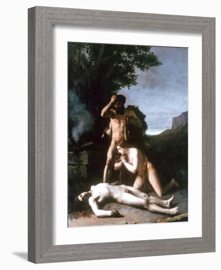 Adam and Eve Finding the Body of Abel, 1858-Jean Jacques Henner-Framed Giclee Print