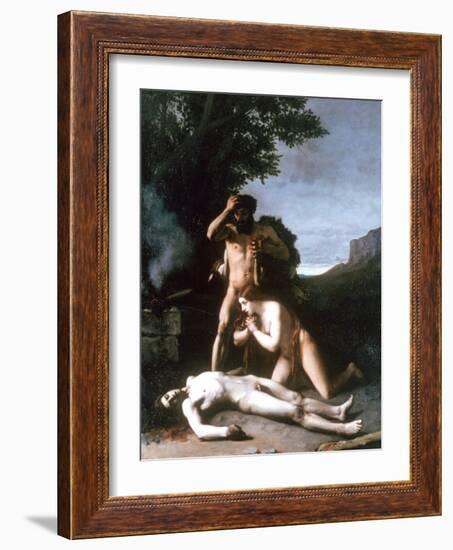 Adam and Eve Finding the Body of Abel, 1858-Jean Jacques Henner-Framed Giclee Print